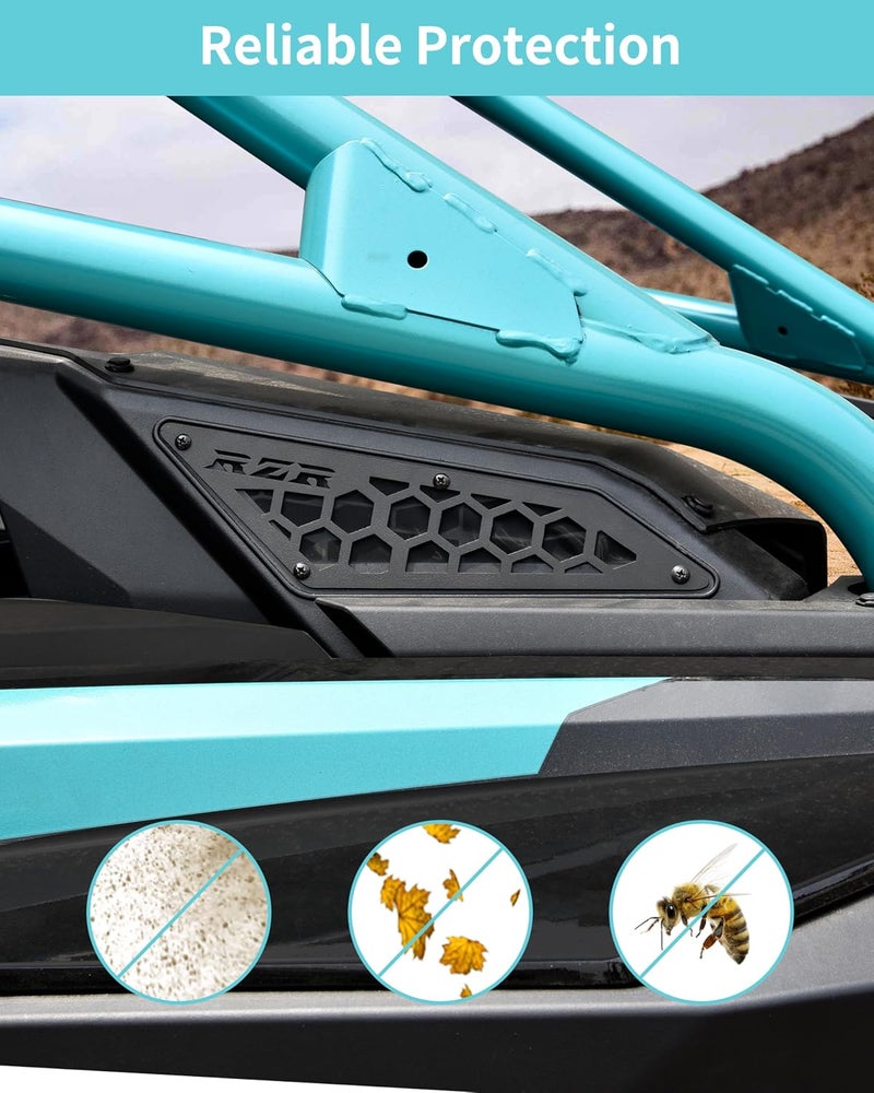 SLORIMOD Aluminum Air Intake Cover Grill for Polaris RZR PRO R 2020-2025/RZR PRO XP 2025 Accessories, Pre-Filter Metal Mesh Engine Side Vent Black Inlet Protection Cover Bezel Kit(2PCS) - Image 3